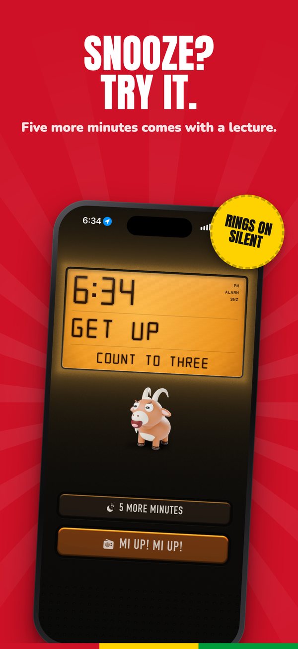 Snooze? Try it. Five more minutes comes with a lecture